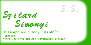 szilard simonyi business card